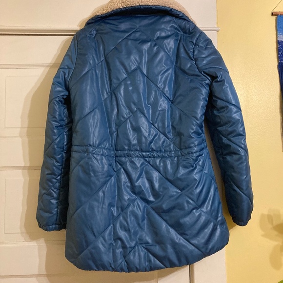 Women's Kenneth Cole Quilted Winter Jacket Faux Shearling Lined Blue Size M Snow - Picture 6 of 17